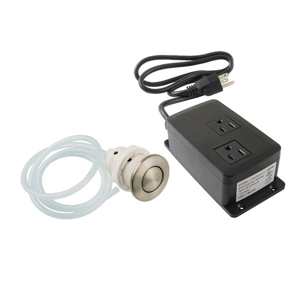 Dual Outlet Garbage Disposal Air Switch Kit, Brushed Nickel